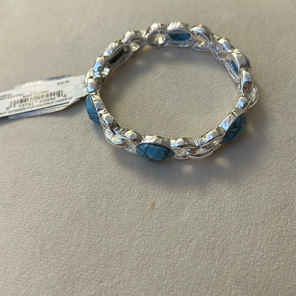 Macys silver bangle with turquoise stones - Picture 1 of 2